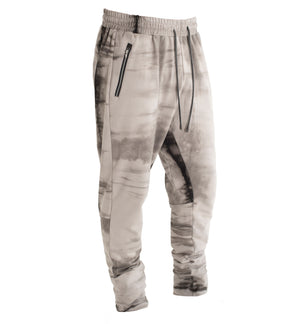 Grey with black texture sweatpants, hand dyed with plants using the shibori dying method.  Gothic grunge, luxe lounge wear.