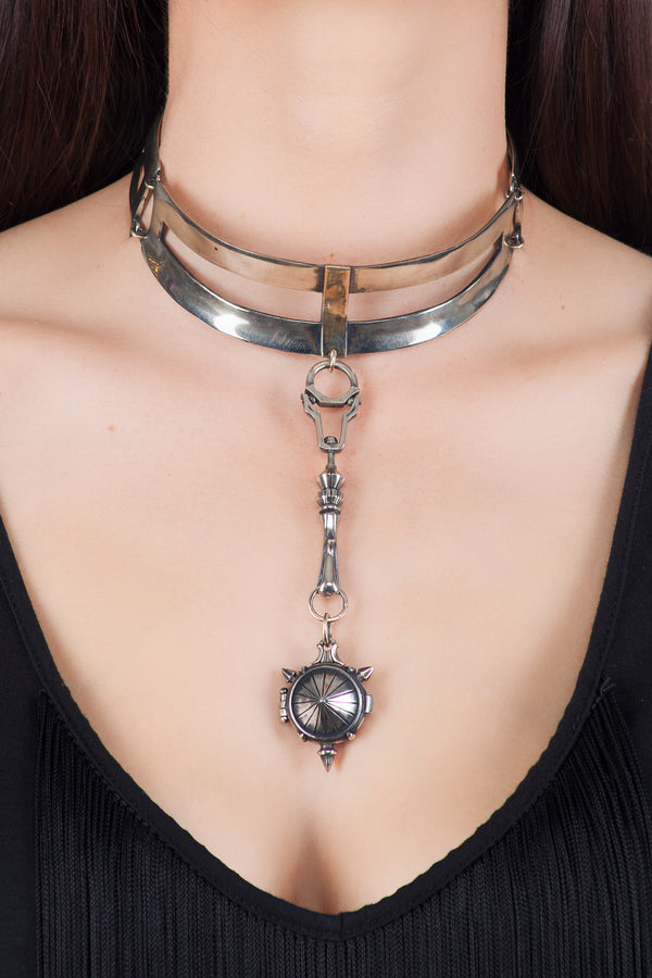 cross collar w prism locket