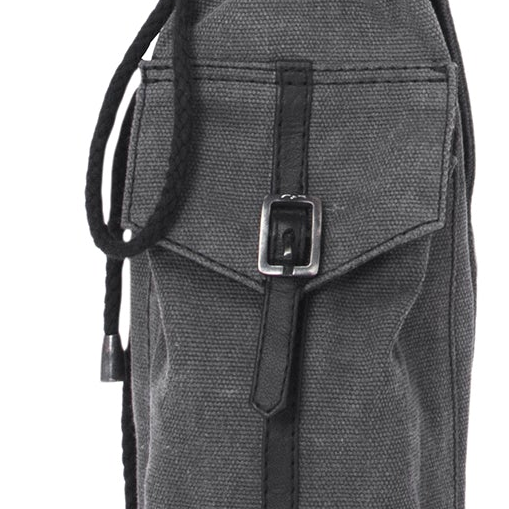 Gray tactical pouch with a buckle on a white background