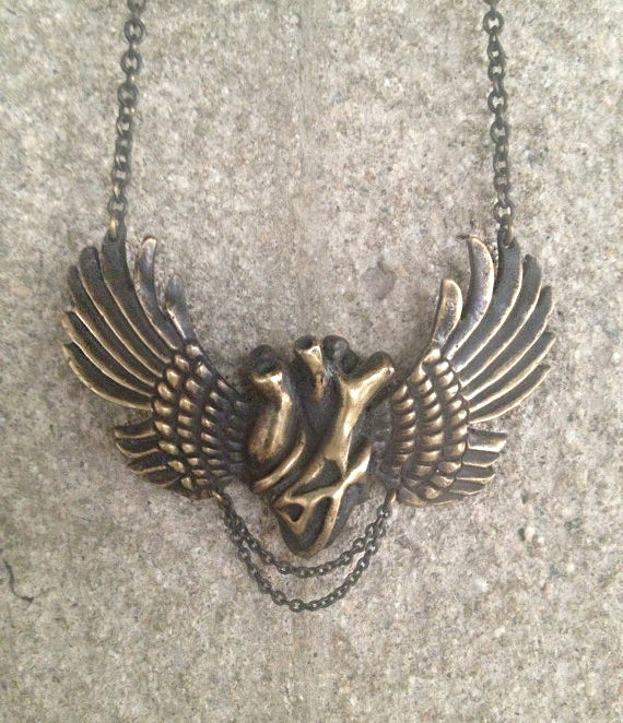 Sufi Heart Wing Brass