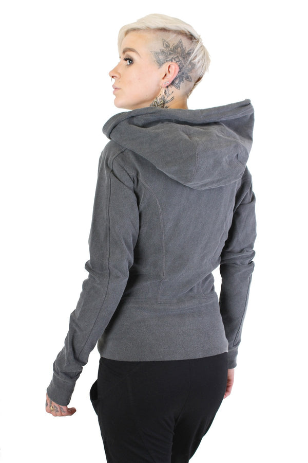 grey women's hoodie jacket